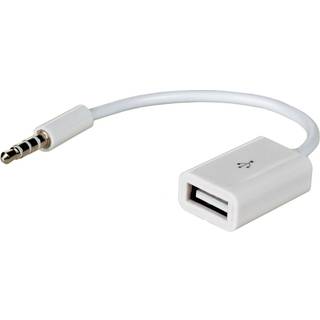 Akyga Adapter 3,5 mm-han - USB-A-hun - Hvid