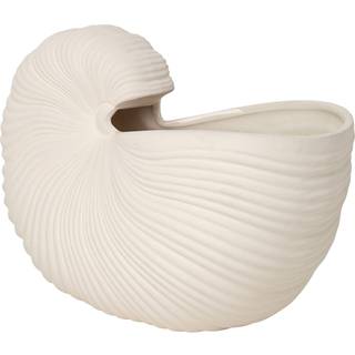 ferm LIVING Shell-vase, hvid, bredde 31 cm, keramik