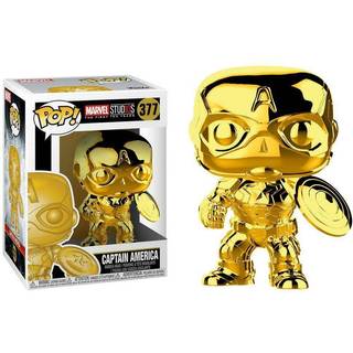 Funko Pop Marvel Studios 10 Captain America (Guldkrom) Samlefigur - Flerfarvet