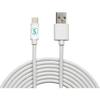 SiGN Skin Lightning Kabel 2.4A, 3m - Sort/Hvid
