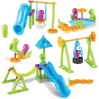 Learning Resources STEM Ingeniør- og designaktivitetsæt: 104-dele STEAM Legeplads-sæt med udfordringskort og kopierbare vejledninger