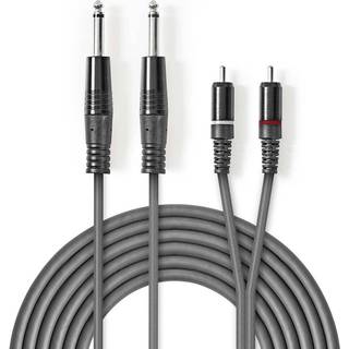 Stereo/dual mono Jack til RCA kabel | 2x 6,35 mm. Jack han - 2x RCA | PRIS-MATCH