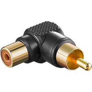 Phono RCA vinkel adapter, sort