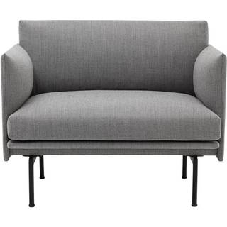 Muuto Outline Lænestol Sort Aluminium / Remix 163 - Lænestole Ny Uld Mørkegrå - 27058-163