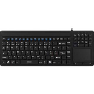 Deltaco rubberized keyboard with touchpad IP68 1 - Tastatur - Nordisk - Sort