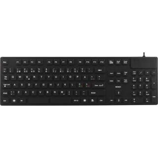 Deltaco Rubberized Keyboard Silicone Full Size (Nordic) - Tastatur - Nordisk - Sort