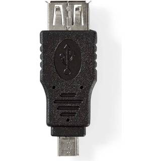 Nedis USB Mikro-B Adapter | USB 2.0 | USB Micro-B han | USB-A Hun | 480 Mbps | Nikkelplateret | PVC | Sort | Blister