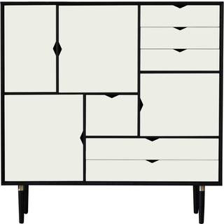 Andersen Furniture S3 reol Hvide fronter - Sort lakeret eg