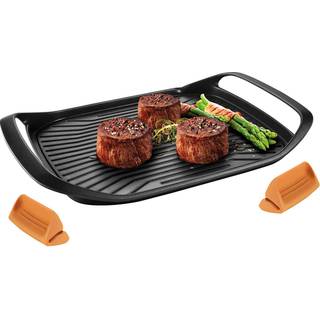 Grillpande 42 x 28 cm med riller og 2 termiske zoner