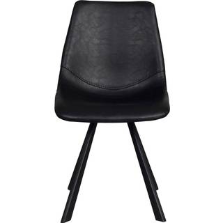 Rowico Home Auburn stol Sort imiteret læder/sorte metal ben