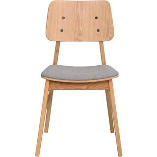 Rowico Nagano spisebordsstol (beige stof, brunlakeret eg stel)