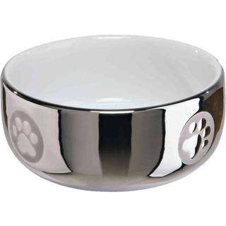 Trixie Ceramic Bowl cat 0.3 l/ø 11 cm silver/white