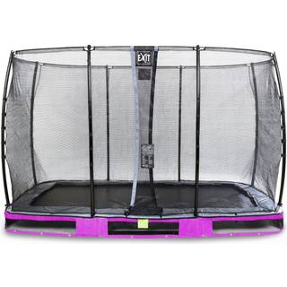 EXIT Elegant nedgravet trampolin 244x427cm med sikkerhedsnet - sort