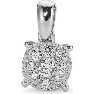 14 kt. Coronet vedhæng i hvidguld med diamant 0,11-0,37 ct.
