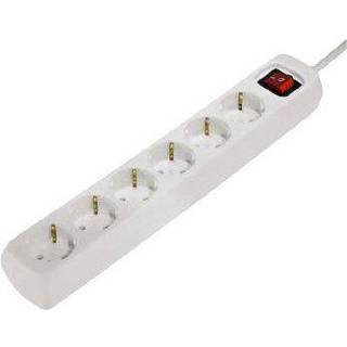Hama Distribution Panel 6-Way 45° with Switch Stikdåse 6-stik 16A Sort 1.4m