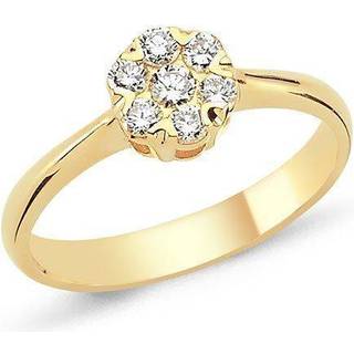 Flora Diamant Ring - 14 kt guld med Blomst af Diamanter 0,17 ct
