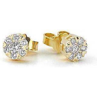 Flora Diamant øreringe i 14 t guld med i alt 0,90 ct