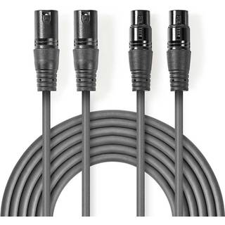 XLR Kabel 1,5m - 2x Han til 2x Hun, Balanceret