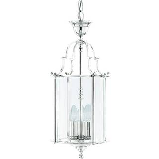 Hængelampe Bevelled Lantern, glas, krom