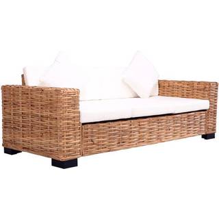 3-personers havesofa naturligt rattan