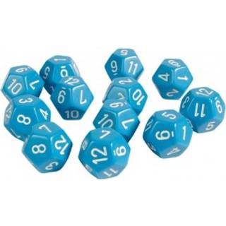 Terning, 12 sider med tal fra 1 til 12 (12 stk.)