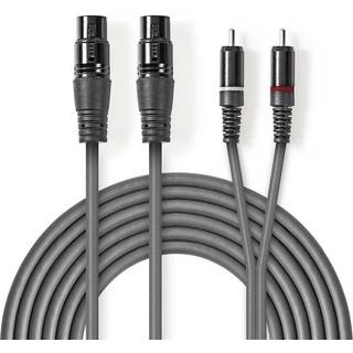 XLR til RCA stereo kabel (XLR han - RCA han), grå | 3 meter | PRIS-MATCH