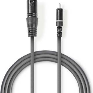 RCA til XLR mono kabel (XLR han - RCA han), grå | 3 meter | PRIS-MATCH