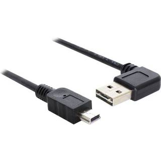 Easy USB 2.0 kabel - USB-A / Mini-B - Vinklet - Sort - 0.5 m