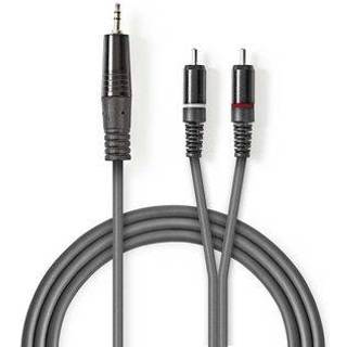 Premium Minijack 3.5mm til 2 x Phono/RCA kabel - Guldbelagt - Metalgrå - 5 m