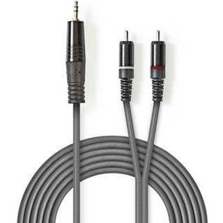 RCA til MiniJack kabel (RCA - 3.5 mm Jack), grå | 1,5 meter | PRIS-MATCH