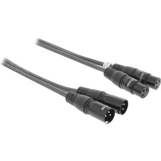 Stereo XLR kabel (3-pin XLR han - hun), grå | 50 cm | PRIS-MATCH