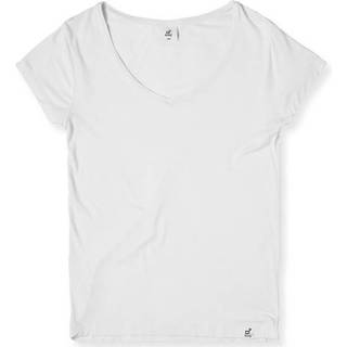 T-Shirt dame hvid str. L V-hals - 1 stk
