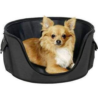 Transporttaske Nylon Oval Small 2-i-1 – Sort/Grå, 40 × 35 × 30 cm