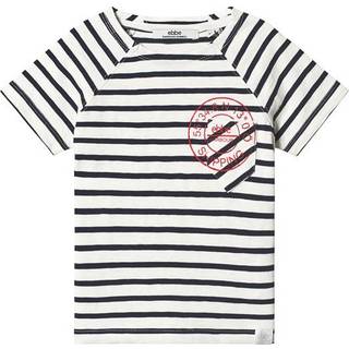 Ebbe Vallmo T-Shirt, Offwhite/Dark Navy 98