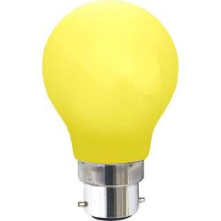Outlet: Farvede B22 LED Pære På 1W i Gul, Ø55, 230V - 360°