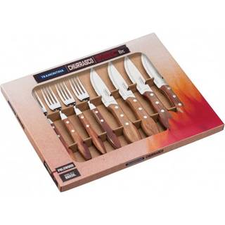 JUMBO XXL Grillbestik / Steakbestik, 8 dele Tramontina - Lysebrun