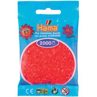 Hama Mini, perler, 2.000 stk., neonrød (35) [Levering: 1-2 dage]