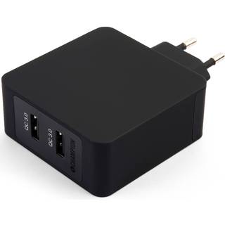 Champion 36W Dual USB, Q.C 3.0 vægoplader- Sort