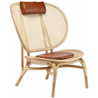 NORR11 Seating - 'Nomad' lounge chair, cognac in Cognac Bamboo and rattan - Natural,