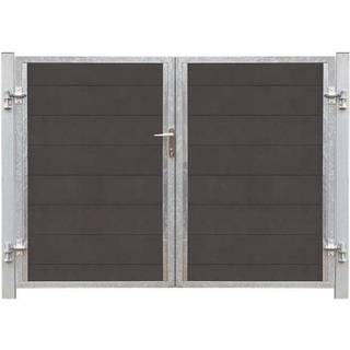 Plus Futura Dobbeltlåge VI 197×145 cm + 16 cm gråsorte stålstolper - 17583-21