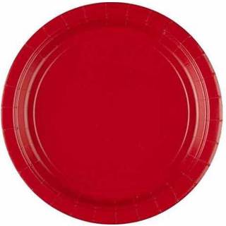 8 stk Paptallerkner Rød 22,9 cm
