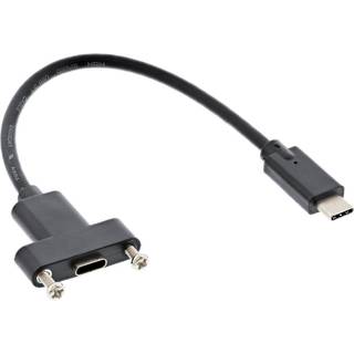 USB-C han / hun kabel - Med lås - 0.2 m