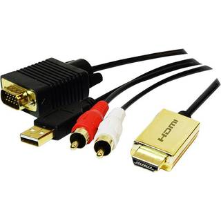 LogiLink HDMI TIL VGA MED AUDIO KABEL 2M SORT