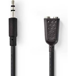 Nedis Stereo Audio kabel | 3.5 mm Hanstik | 2 x 3.5 mm Hunstik | Nikkelplateret | 0.20 m | Runde | Box