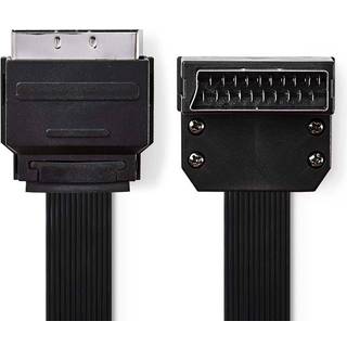Fladt Scart kabel med vinklet stik | 2 meter | PRIS-MATCH