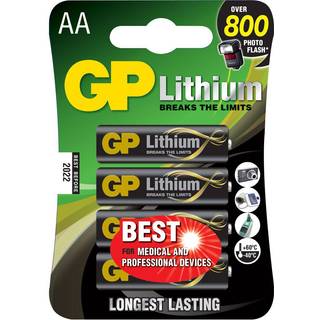 4 stk. GP Lithium AA 1,5 volt