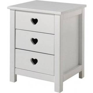 Sengebord i hvid – Amori natbord med 3 skuffer