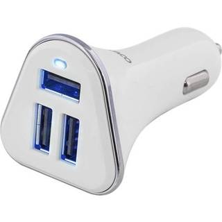 DELTACO Billader, 5,2A, 3x USB, Hvid