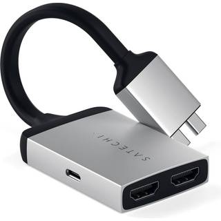 Satechi Dual USB-C MacBook Pro til HDMI/4K adapter - Alu - Grå
