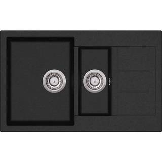 køkkenvask dobbelt vask granit sort